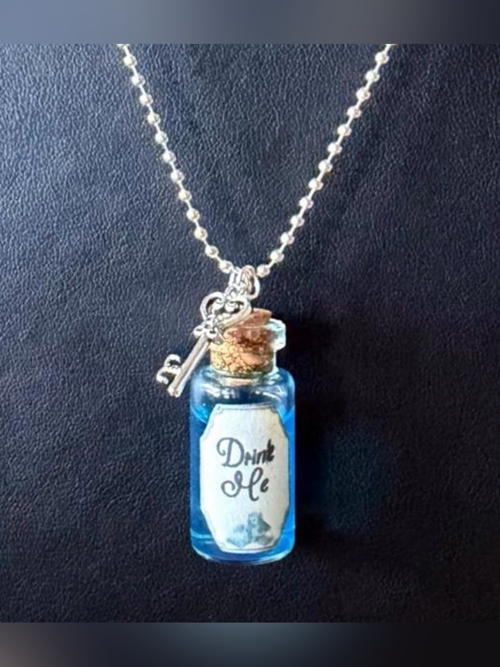 Alice in Wonderland "Drink Me" Potion Bottle Necklace